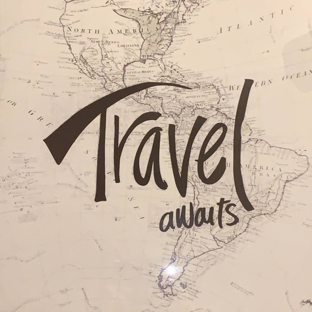 Travel awaits map wall decor